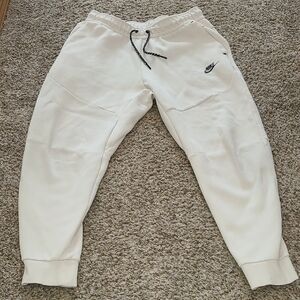 Nike Cream Jogger Pants with Black Logo
